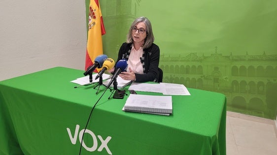 María Peinado durante su comparecencia de este martes 23.