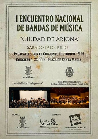 Arjona celebra el próximo sábado el I Encuentro Nacional de Bandas de Música Ciudad de Arjona.