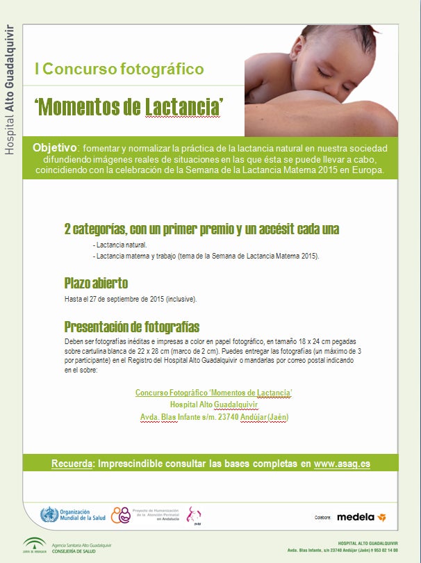 I Certamen Fofográfico Provincial 'Momentos de Lactancia', organizado por el Hospital Alto Guadalquivir