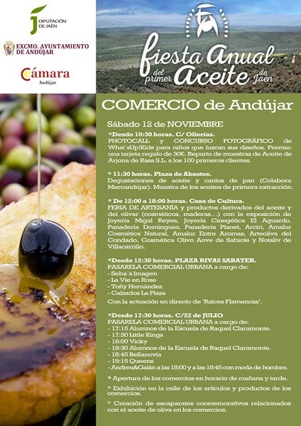 Cartel participación del comercio en la tercera edición de la fiesta. 