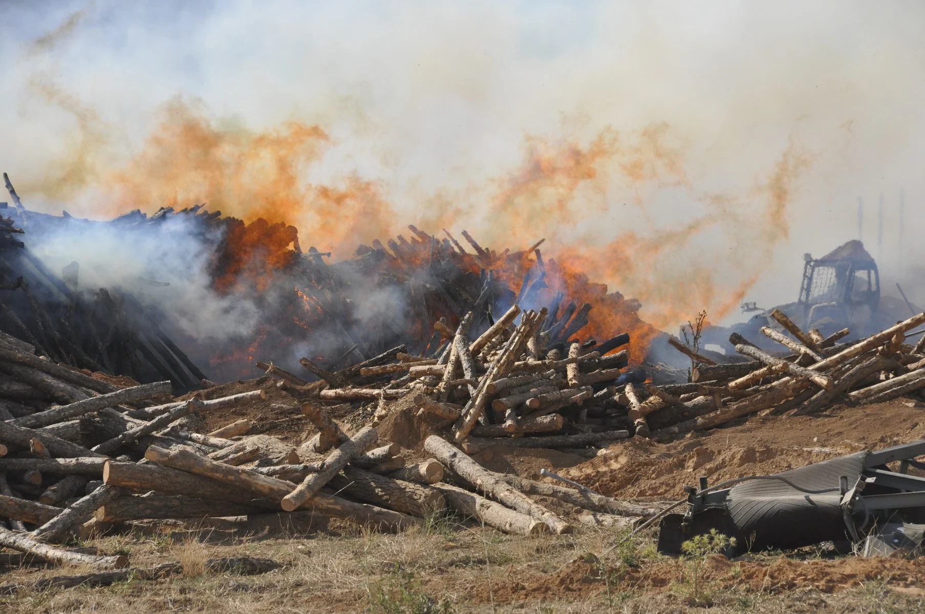 Fotos: Las imágenes del incendio de la fábrica de pellets de Huéscar