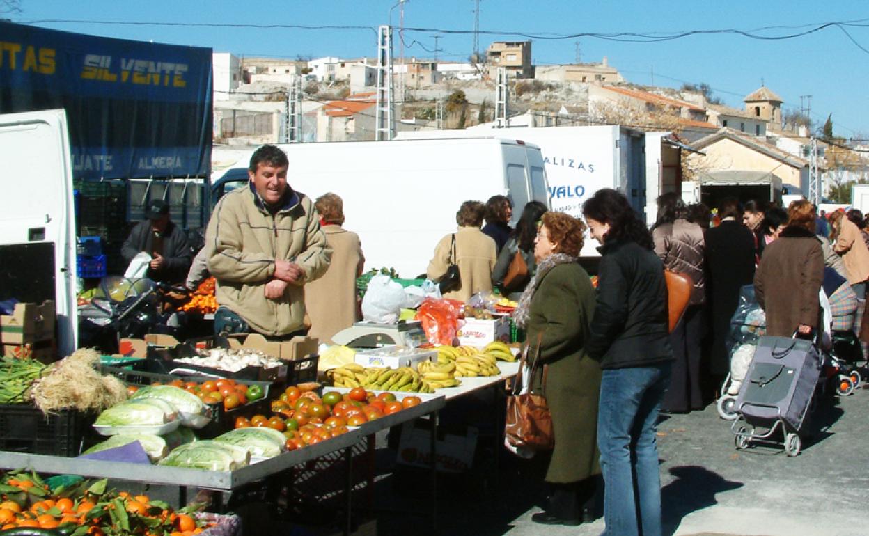 Mercado semanal de Baza, antes de la pandemia 