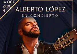Cartel del concierto de Alberto López este sábado en Baza