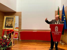 Momento de la exaltación del cartel de la Semana Santa de Baza 2024