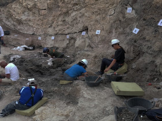 El equipo arqueológico trabaja en el yacimiento Baza 1.