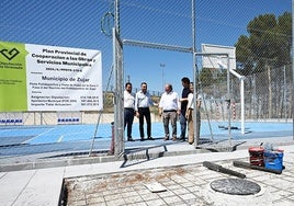 El presidente de Diputación en el Polideportivo de Zújar fase 2
