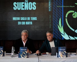 Fernando y Manuel Navaro Reyes durante la presentación de Entre Redes y Sueños
