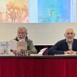 Pablo Zapata y Antonio Peláez durante el acto en Zújar