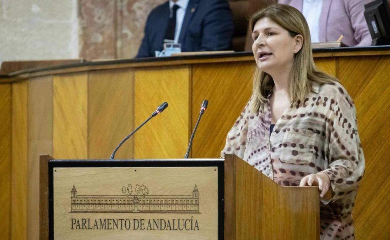 Rosalía Espinosa en el Parlamento de Andalucía. 