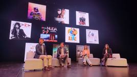 José Vélez, Francisco Góngora, Elena Gómez y Almudena Morales durante la presentación del Festival.