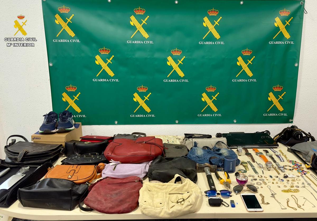 Objetos recuperados tras los robos