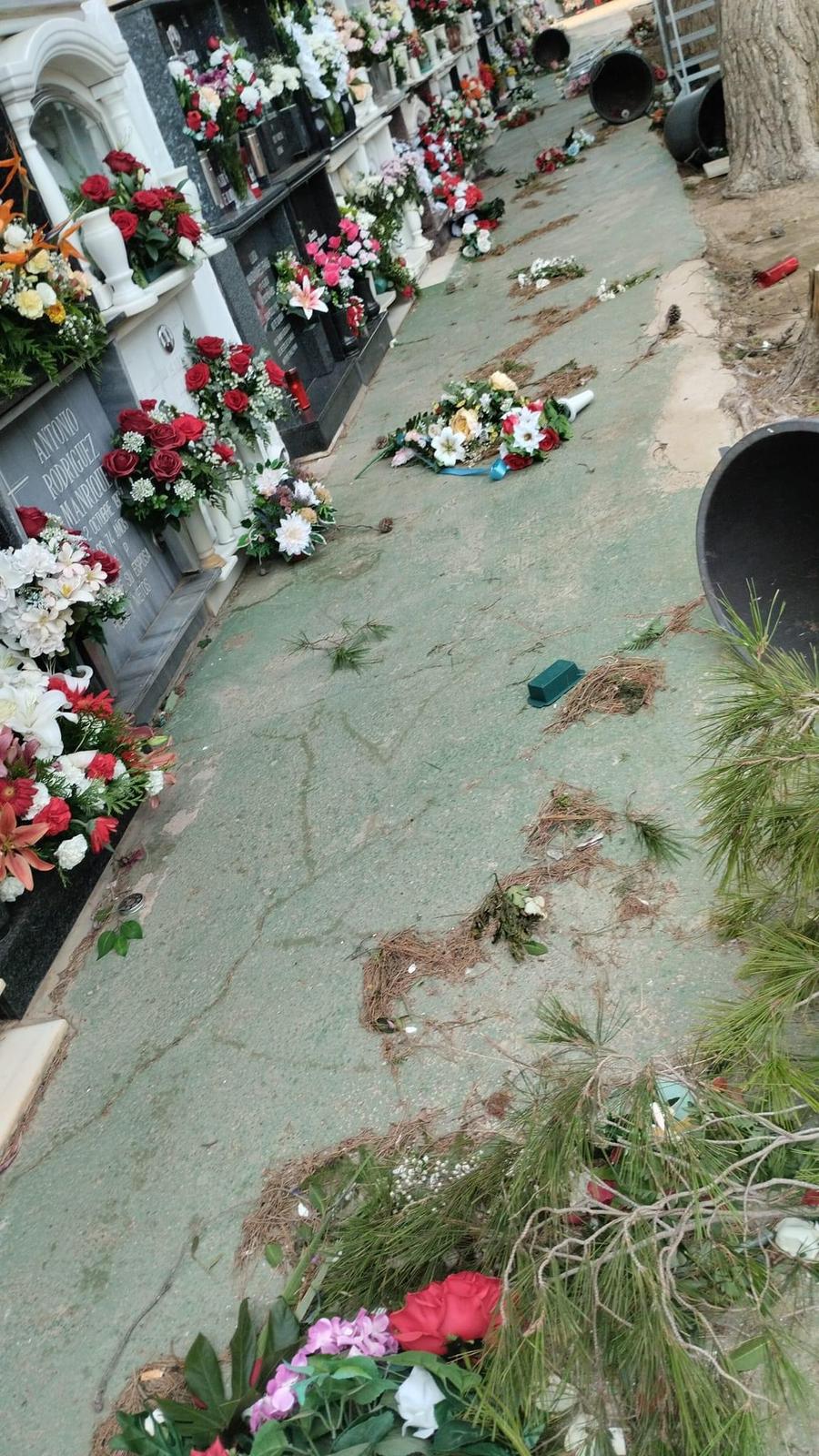 El temporal se ceba con el cementerio de El Ejido