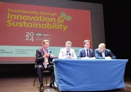 Aidan Connolly, Germán Fernández,Francisco Góngora y Antonio Mena durante la inauguración del Congreso Anual de IFAMAen El Ejido.