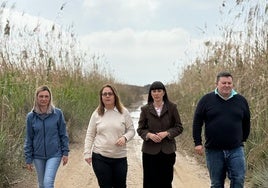 La portavoz visita una de las zonas del núcleo de San Agustín.