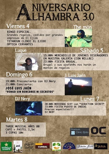 ‘Vaya par de socios’, la Feria del Disco y el tercer aniversario de 'Alhambra' proponen un puente diferente en El Ejido