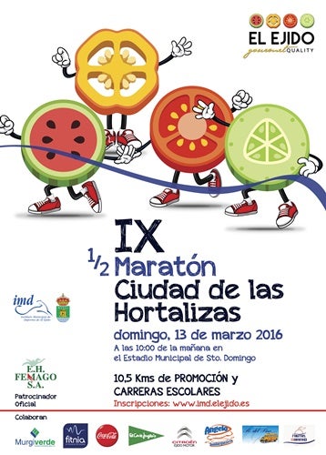 Abierto el plazo de inscripción para la IX Media Maratón ‘Ciudad de las Hortalizas’ y los 10,5 kilómetros de Promoción