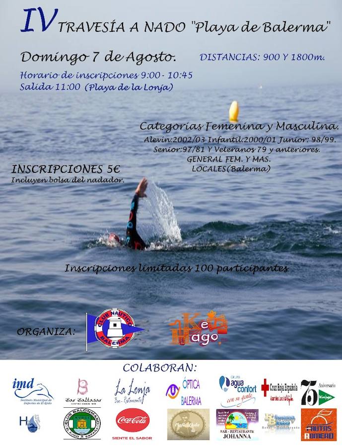 El Club Náutico de Balerma organiza este fin de semana la IV Travesía a Nado