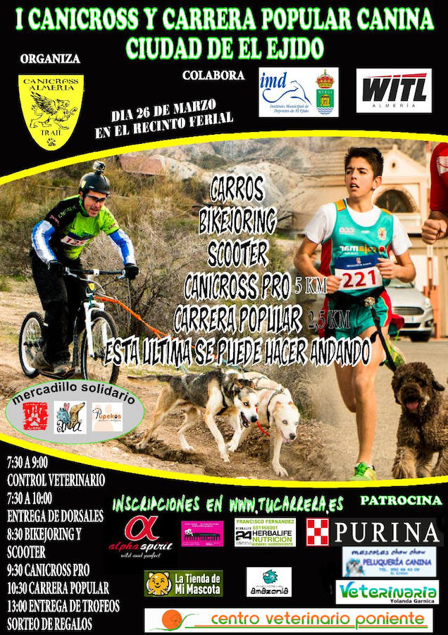 El Ejido acogerá este domingo la I Edición del Canicross y Carrera Popular Canina