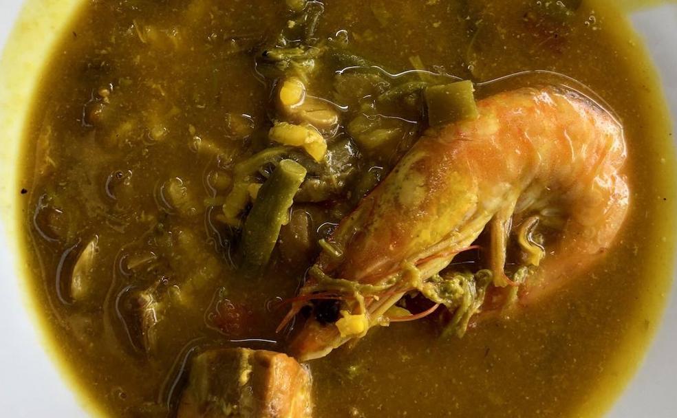 Arroz caldoso con esturión y marisco, una maravilla de Riofrío. 