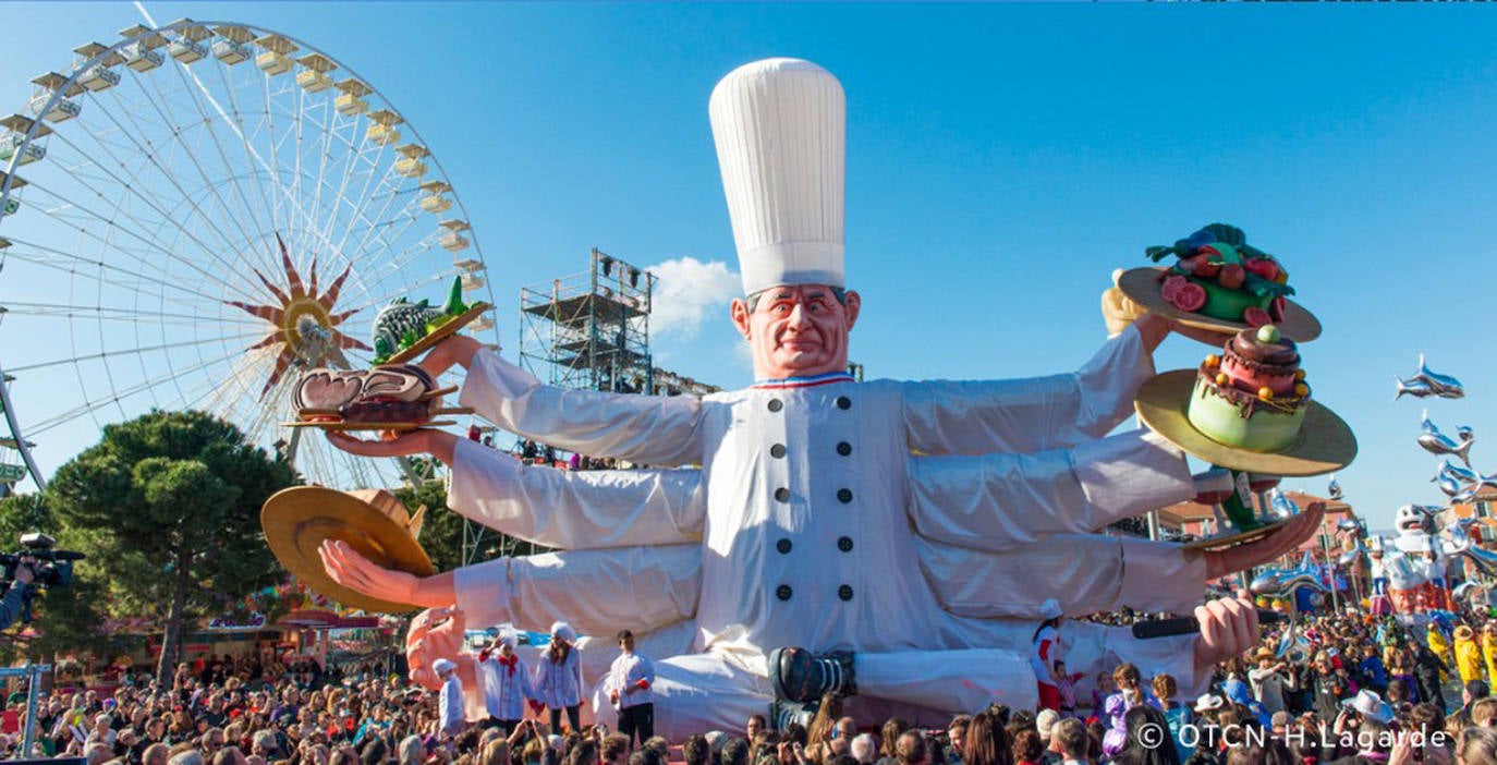 En Niza el carnaval siempre tiene alusiones a su gastronomía.