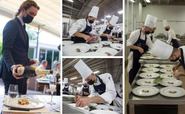 Momentos de la elaboración del menú.