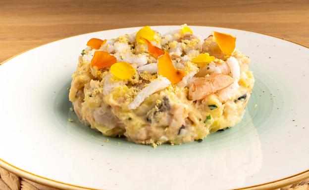 Ensaladilla de langostinos de Alarique. 