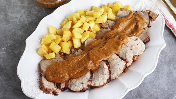 Solomillo en salsa de cerveza con zanahorias y ajo