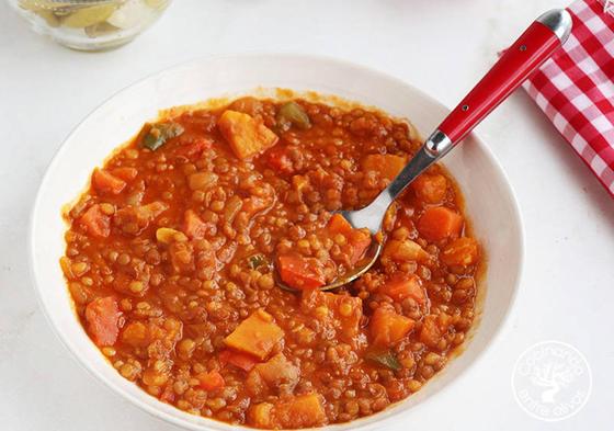 Cómo preparar un potaje de lentejas con calabaza y zanahoria