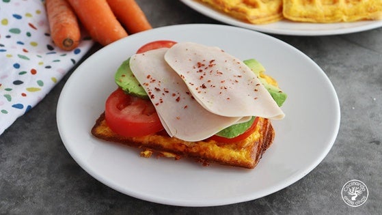 Gofres de zanahoria y queso... sin harina