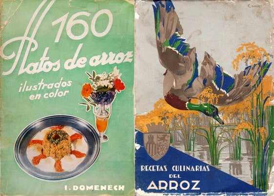 Recetarios monográficos de la década de 1930 dedicados al arroz.