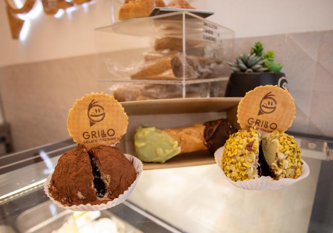 Tartufos y cannolo de Grillo.