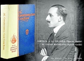Retrato de Alfonso XIII y portada del Congressional Club Cook Book (1927).
