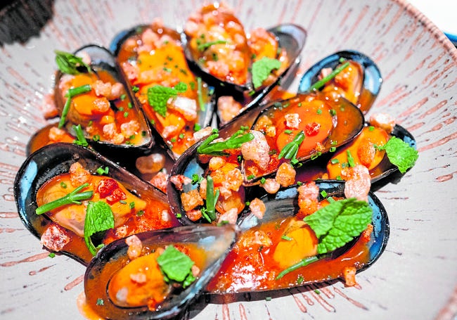 Los mejillones, sabor y textura a raudales.