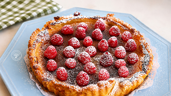 Tarta fácil de limón con frambuesas