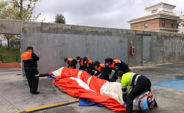 El laboratorio móvil para test rápidos, desmantelado a última hora de la mañana. 