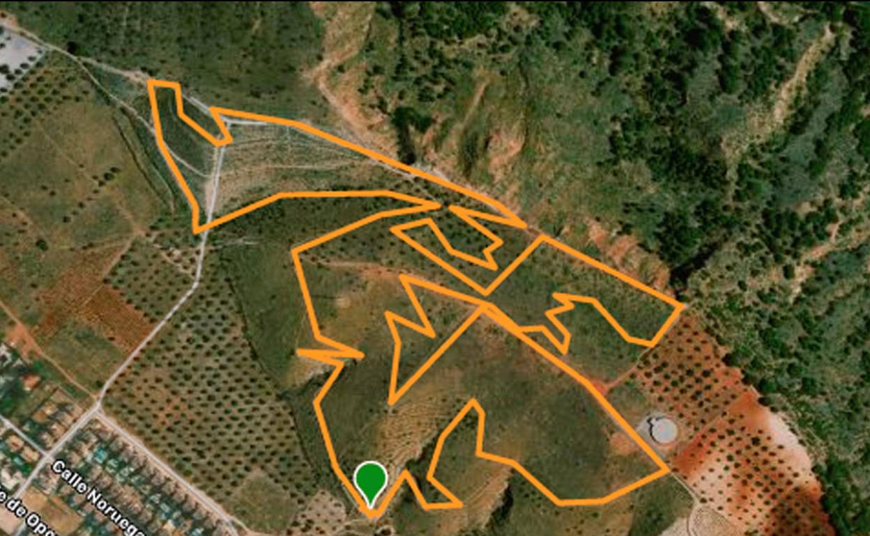 Trazado del circuito, en la parte alta de Huétor Vega.