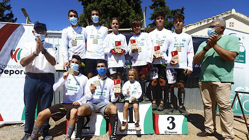 Podio del Campeonato de Andalucía Trialbici 2021, en Huétor Vega.