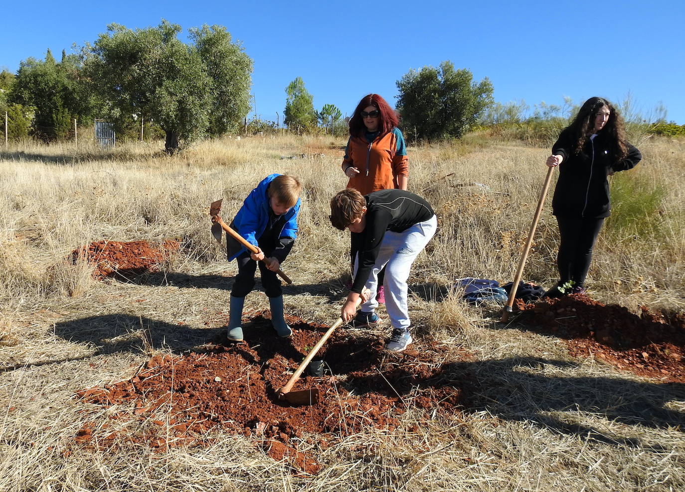 Fotos: Jornada de reforestación 'bilingüe' en Huétor Vega