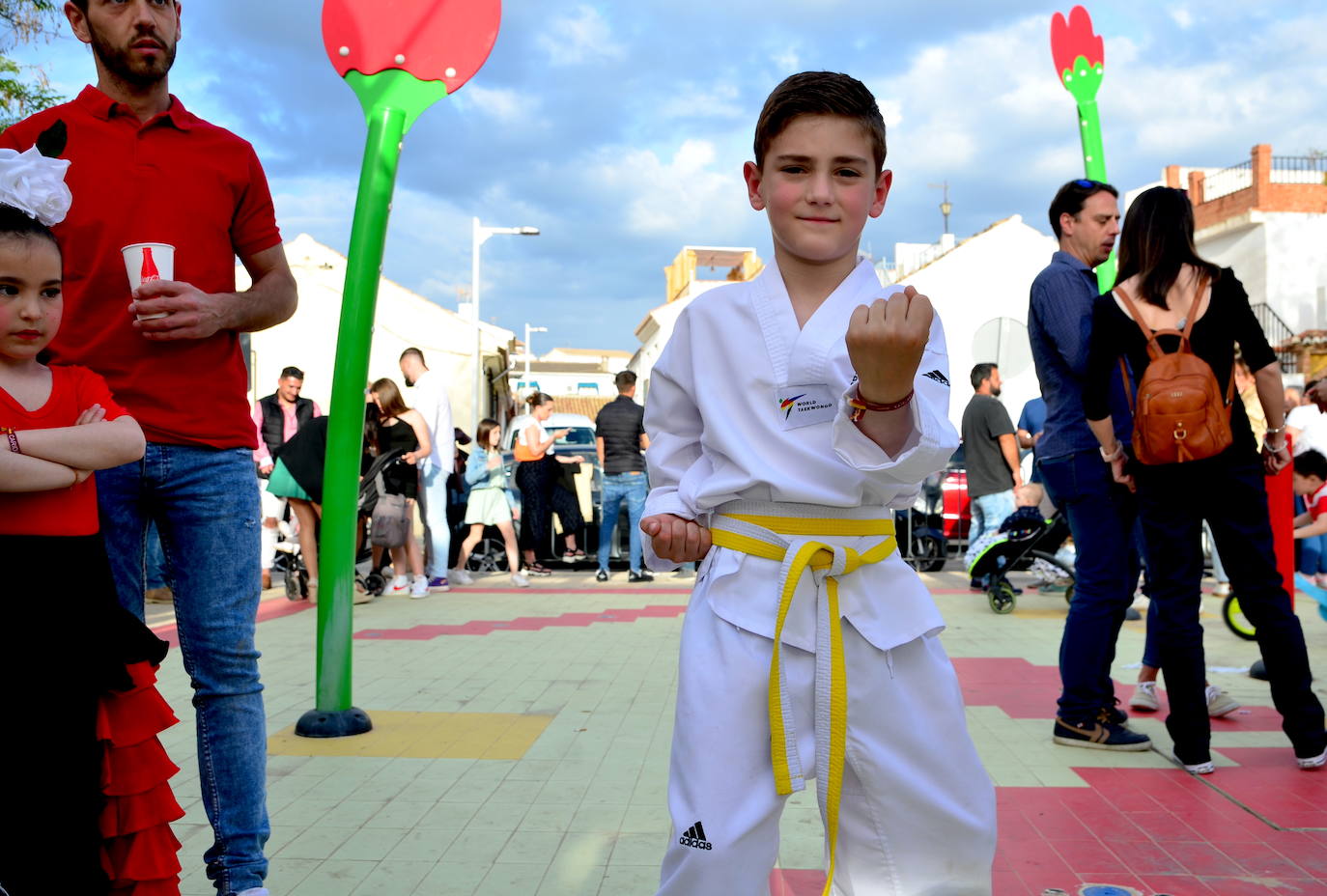 Exhibición de la Escuela de Taekwondo de Rubén Hita, en la plaza Abdal Malik.