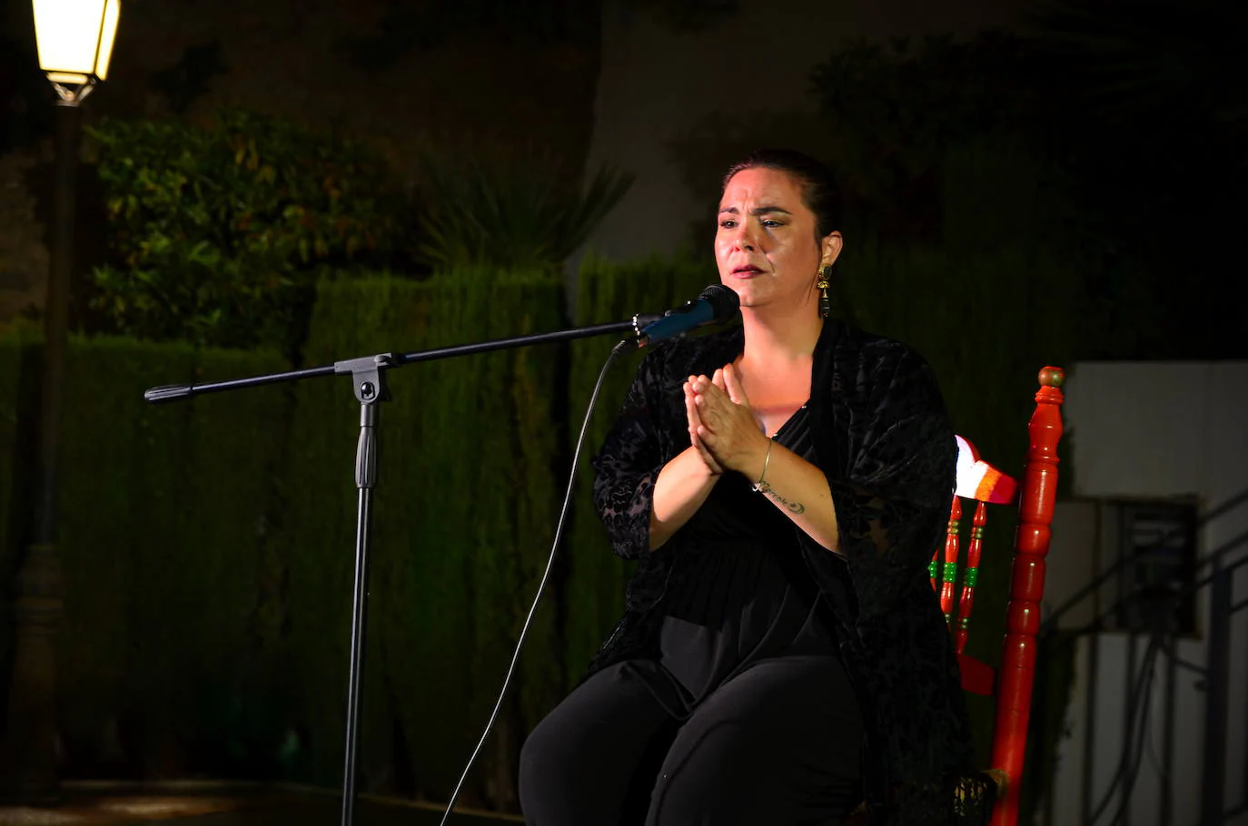 La cantaora hueteña Mata ‘La Niña’, cerrando el Festival Flamenco de Huétor Vega.