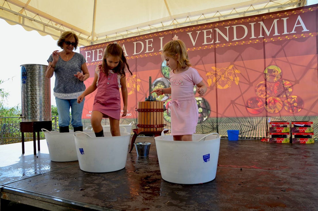 Pisado de uva al estilo tradicional.