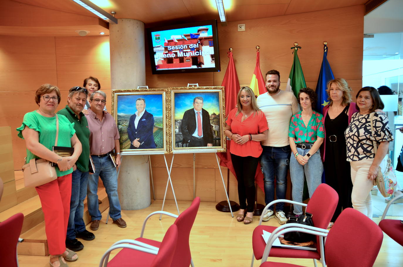 Los retratos de Mariano Molina y Plácido Hurtado se unen a la galería de alcaldes de Huétor Vega