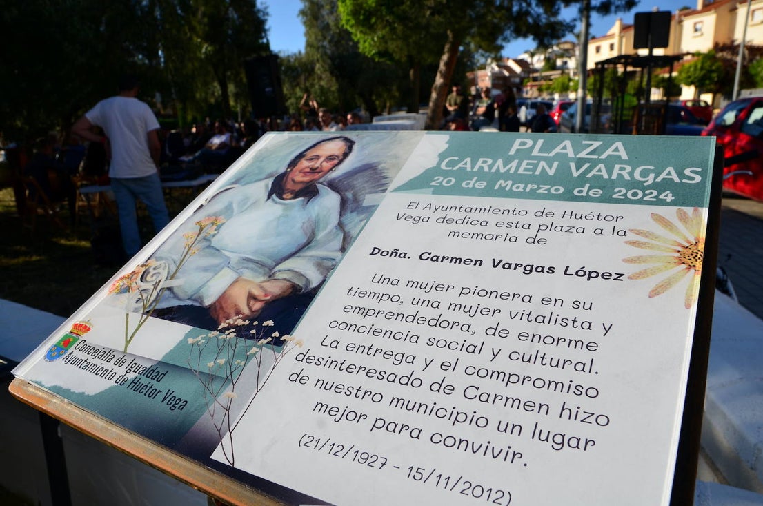 Huétor Vega rinde homenaje a Carmen Vargas, una mujer pionera en su tiempo