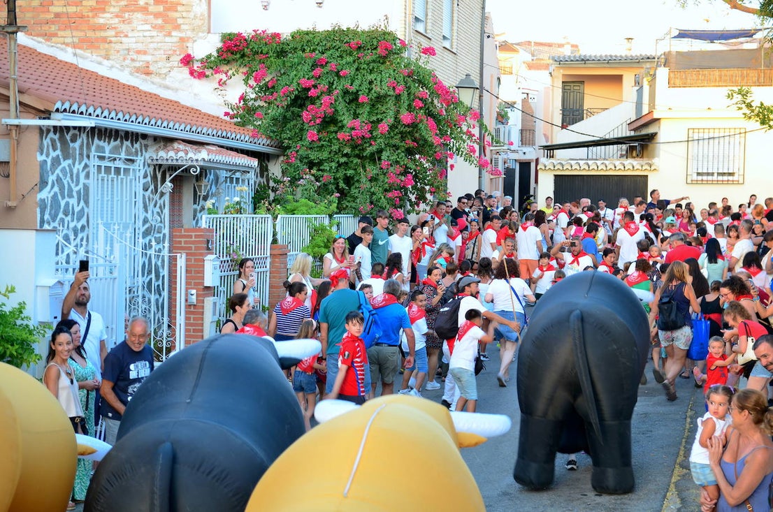 Huétor Vega vibra con su particular encierro de 'toros'