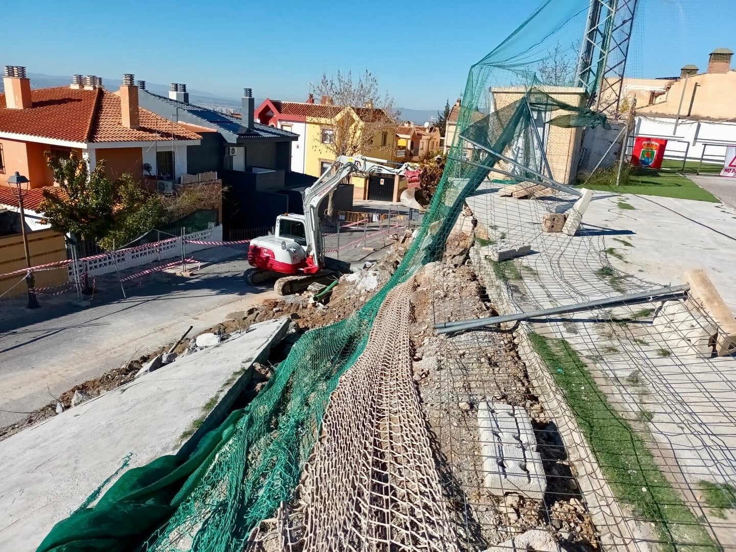 Trabajos en la zona afectada.