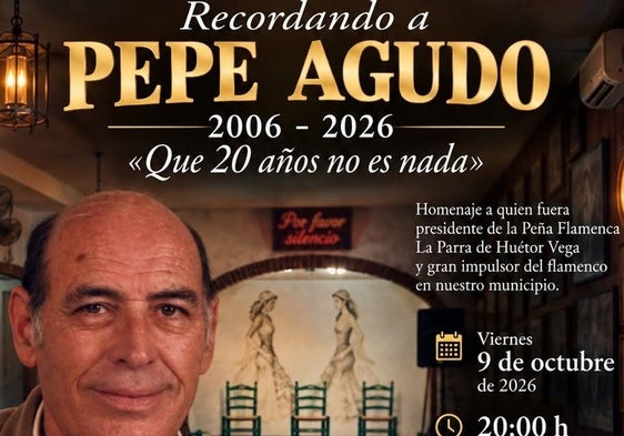 Huétor Vega recordará a Pepe Agudo en el vigésimo aniversario de su fallecimiento