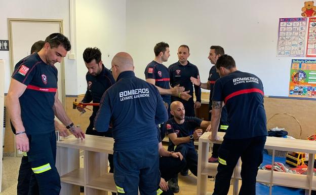 Bomberos del Levante instaló el pasado lunes este divertido rincón
