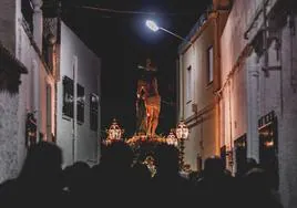 Cristo atado a la Columna encarando la calle de la Estación de Turre.
