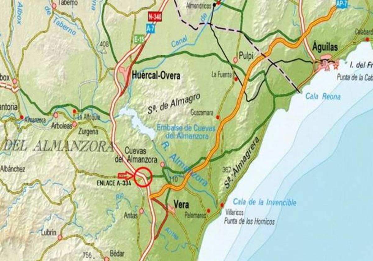 Corte de tráfico este martes en la A-7 por las obras de la autovía del Almanzora