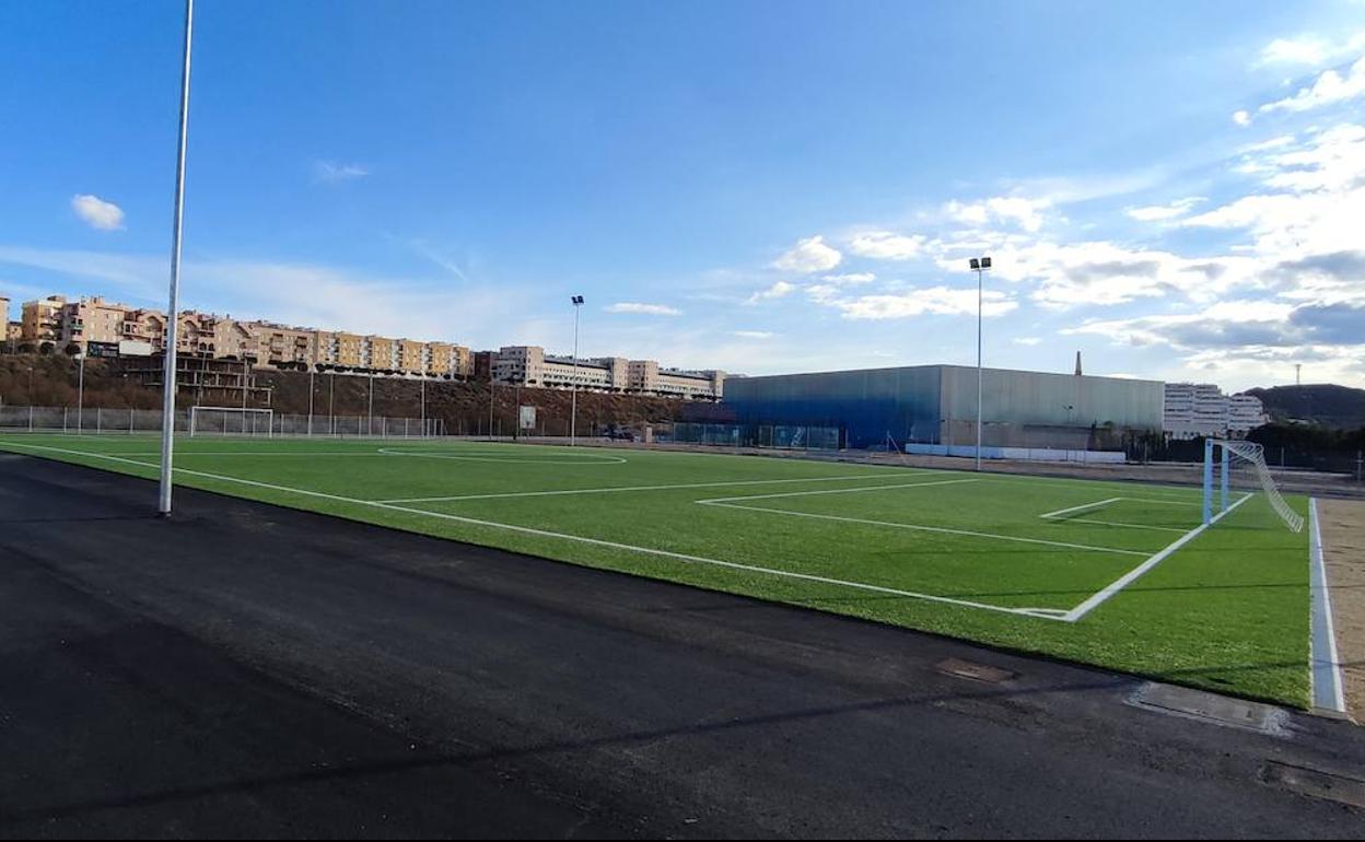 Aspecto del nuevo campo de fútbol 7 de Garrucha. 
